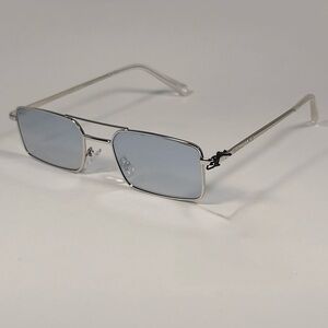 Kendall+Kylie Silver Rectangular Sunglasses